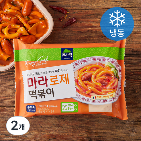 면사랑 마라로제 떡볶이 (냉동), 314g, 2개