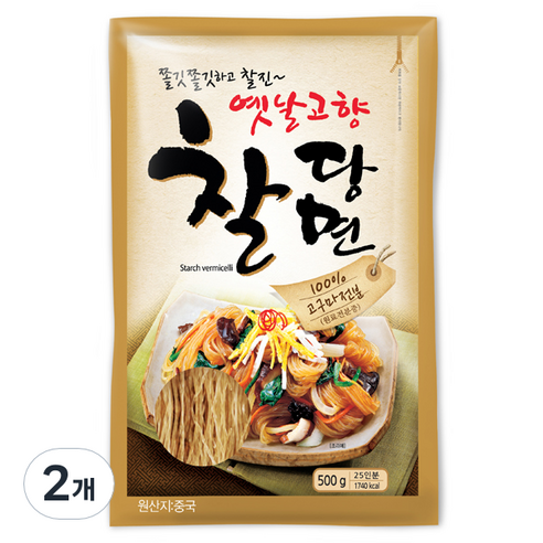 진미 옛날고향찰당면, 500g, 2개