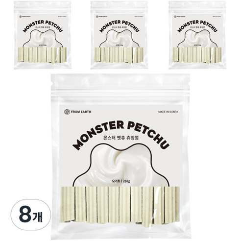 강아지용 몬스터펫츄 츄잉껌, 요거트맛, 250g, 8개