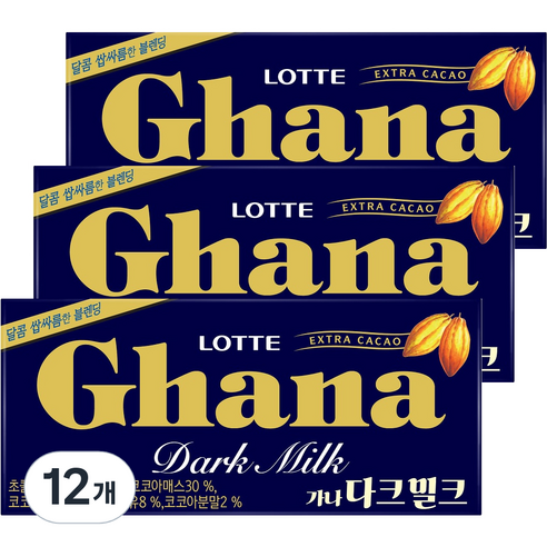 가나 다크밀크 초콜릿, 70g, 12개