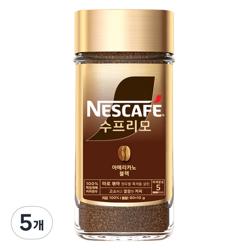 네스카페 수프리모 아메리카노 블랙 jar, 100g, 1개입, 5개