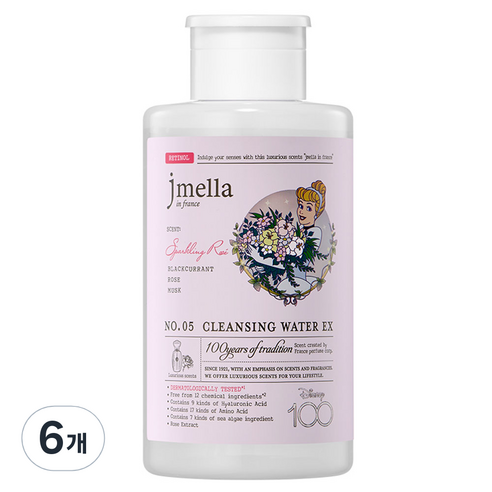 제이멜라 디즈니 100주년 에디션 인 프랑스 스파클링 로제 클렌징 워터, 500ml, 6개