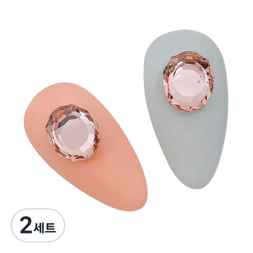 메이브라운 대용량 네일 미러 스톤 8 x 10 mm 40p, 핑크골드, 2세트