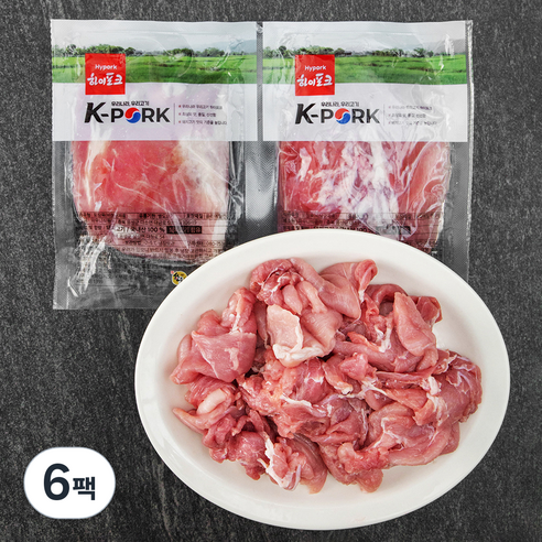 하이포크 뒷다리 불고기용 (냉장), 500g, 6팩