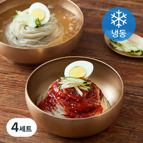 외갓집 옥천 물냉면 2개입 + 비빔냉면 2개입 세트 (냉동), 1.666kg, 4세트