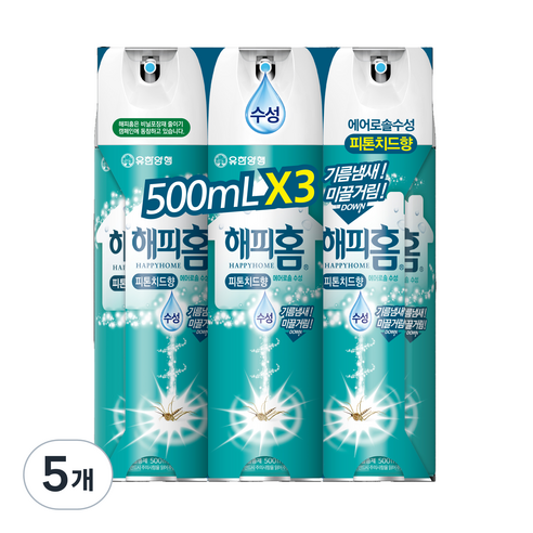 해피홈 에어로솔 피톤치드향, 500ml, 5개