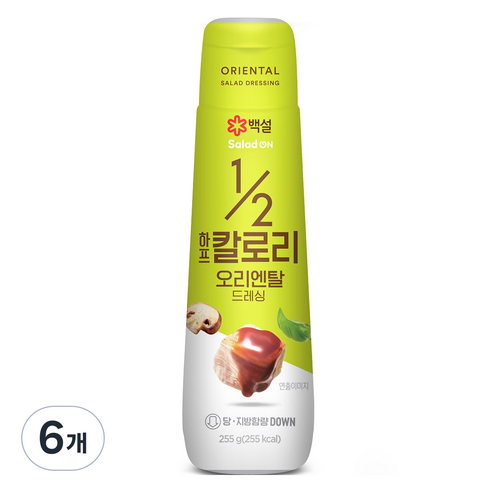 백설 하프칼로리 오리엔탈 드레싱, 255g, 6개