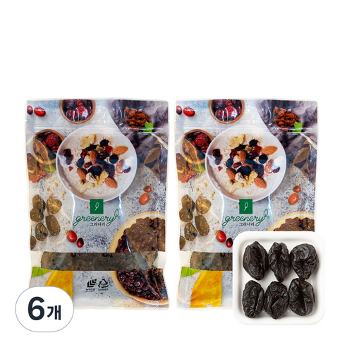 그리너리 건조 프룬, 250g, 6개