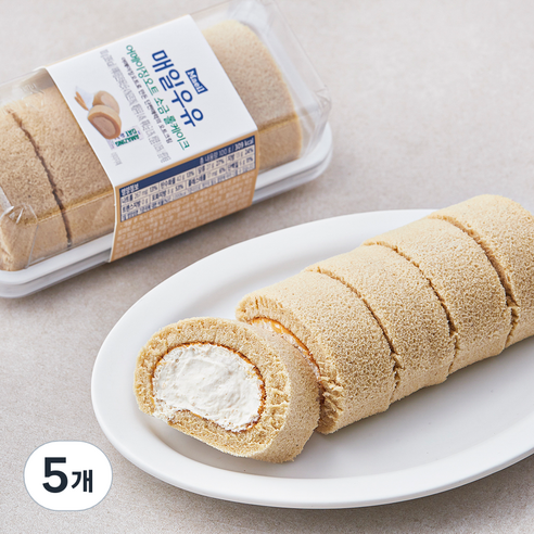 매일유업 매일우유 어메이징 오트 소금 롤 케이크, 100g, 5개
