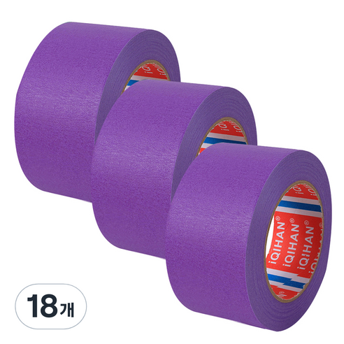 다다 칼라 마스킹 종이테이프 50mm x 15m, 퍼플, 18개