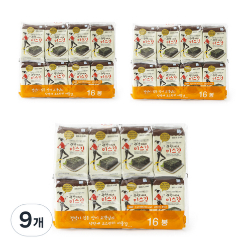 미스김 광천 재래 도시락김 16p, 64g, 9개