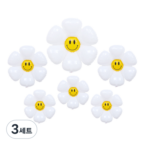 피앤비유니티 무광마카롱 스마일 데이지풍선 세트, 19, 3세트
