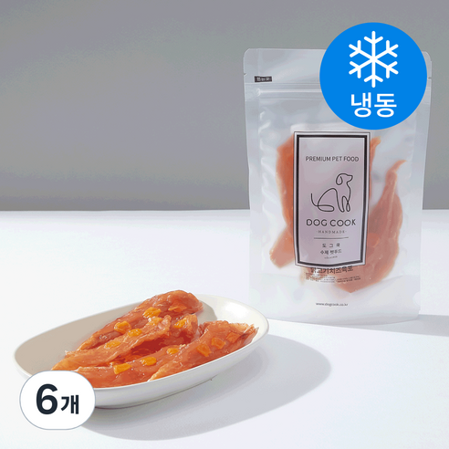 도그쿡 강아지 치즈 닭가슴살 냉동 육포, 닭, 65g, 6개