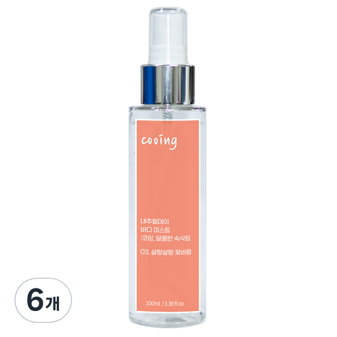 내추럴데이 코잉 바디 미스트 스프레이 03 살랑살랑 꽃바람 플로럴향, 100ml, 6개