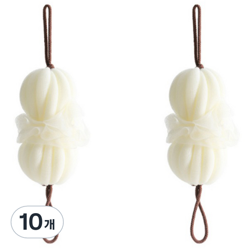 쭉쭉 늘어나 플라워 슬링 샤워볼 때수건, 화이트, 1개입, 10개