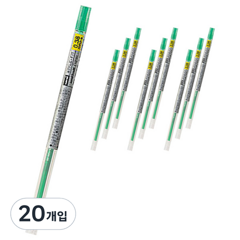 스타일핏 유니볼 시그노 젤잉크 리필심 UMR-109 0.38mm, 그린, 20개