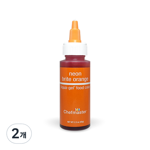 셰프마스터 리쿠아젤 식용색소 네온 브라이트 오렌지, 65g, 2개
