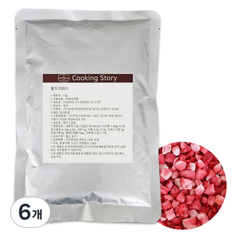 쿠킹스토리 딸기 다이스, 10g, 6개