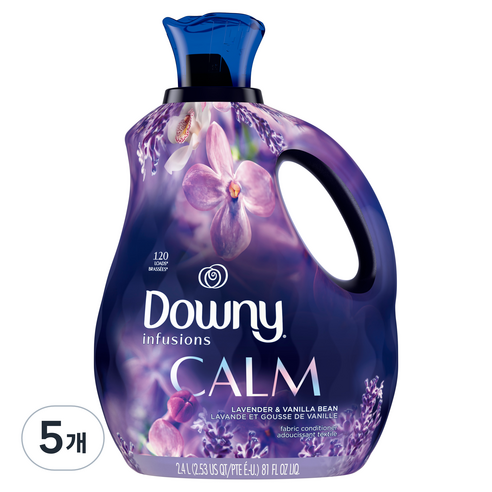 [쿠팡수입] 다우니 인퓨전 캄 섬유유연제 라벤더 앤 바닐라빈, 2.4L, 5개