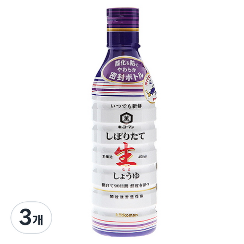 기꼬만 생간장, 450ml, 3개