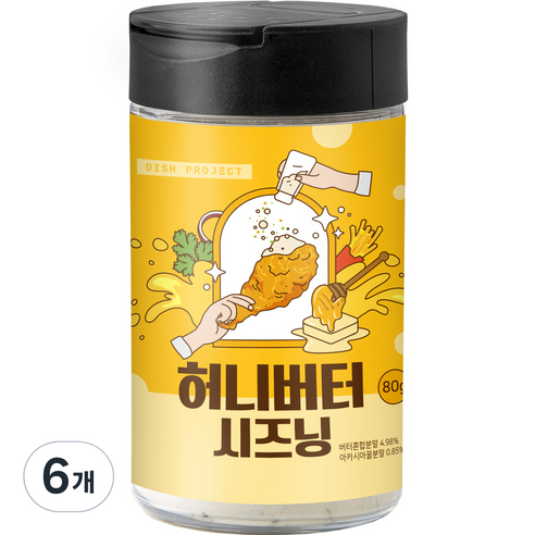 디쉬프로젝트 허니버터 시즈닝, 80g, 6개