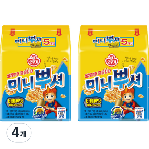 오뚜기 미니뿌셔 바베큐맛, 275g, 4개