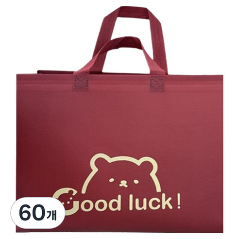 마켓감성 행운곰 부직포백 대형, 레드, 60개