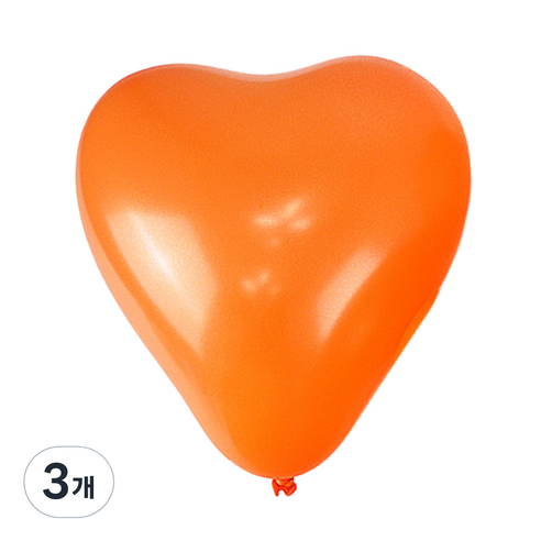 파티쇼 하트모양 풍선 펄 15cm 100p, 오렌지, 3개
