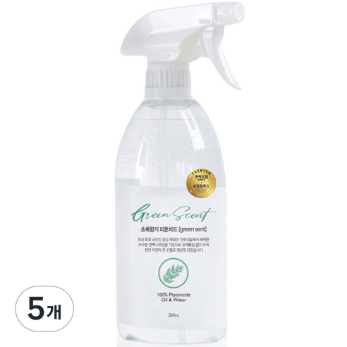 PREMIUM 초록향기 피톤치드, 500ml, 5개