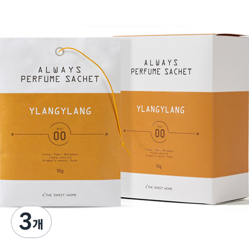 더스윗홈 올웨이즈 퍼퓸 사쉐 본품, 80g, 3개, 일랑일랑