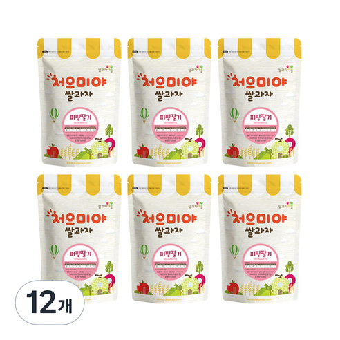 쌀과자마을 처으미야 퍼핑 과자, 딸기, 12개, 50g