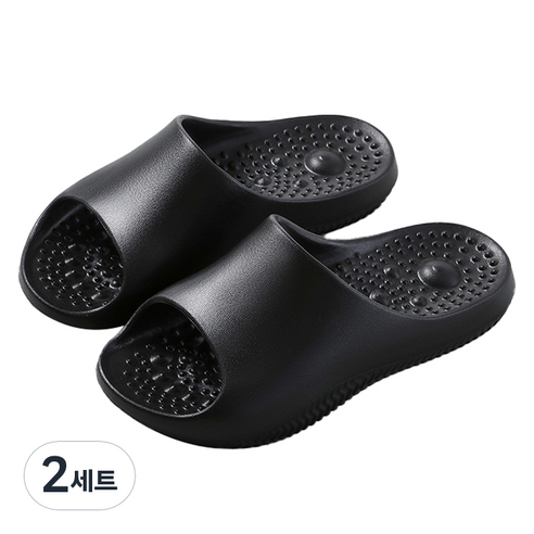 언헤브 스타일리쉬 지압 슬리퍼 세트 270, 01 블랙, 2세트