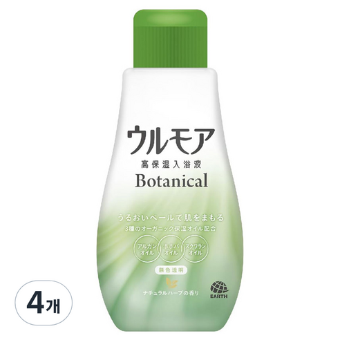 울모어 보타니컬 내추럴 용기형 액상입욕제 허브, 600ml, 4개