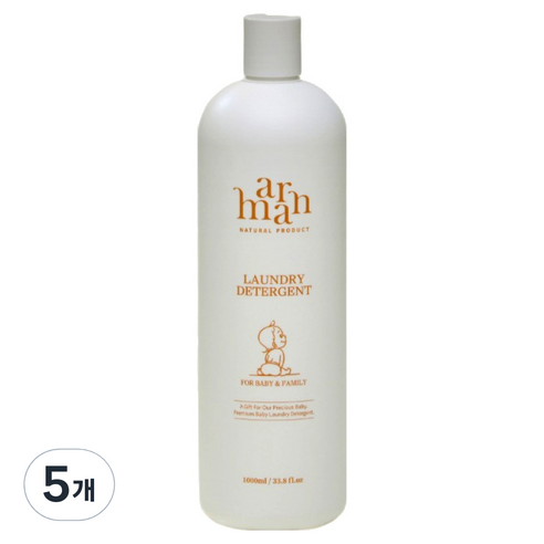 아르망 아기 세탁세제 무향, 1L, 5개