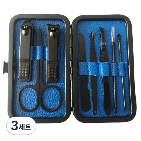 칼리오페 발톱 손톱깍이 8종 세트, 3세트, 블루
