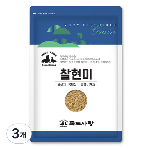 독도사랑 찰현미, 3kg, 3개