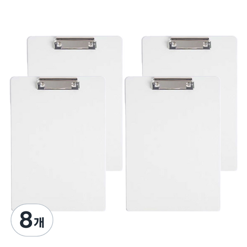 하비에 베이직 A4 클립보드 215 x 315 mm, 화이트, 8개