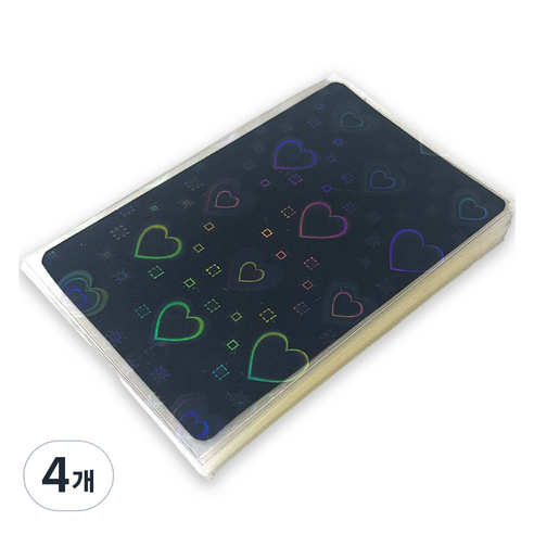 리코즈 홀로그램 포토카드 슬리브 50p, 01 스퀘어하트, 4개