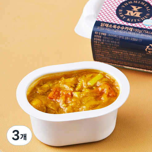얌이밀 닭채소옥수수카레, 100g, 3개