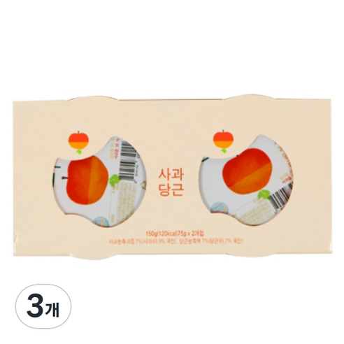 에코맘의산골이유식 유아용 산골푸딩 2p, 사과당근, 150g, 3개