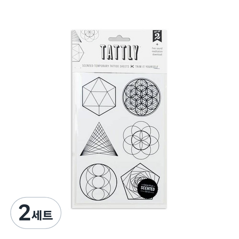 태틀리 타투 스티커 시트 2p, 세이커드 지오메트리 센티드, 2세트
