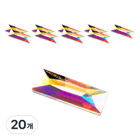 스와로브스키 코스믹바게트 플랫백 네일파츠 2.6 x 8 mm 2555, AB, 20개