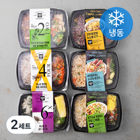 더바른 라이트밀 STYLE2 3종 + 테이스티인 STYLE1 3종 도시락세트 (냉동), 1.284kg, 2세트