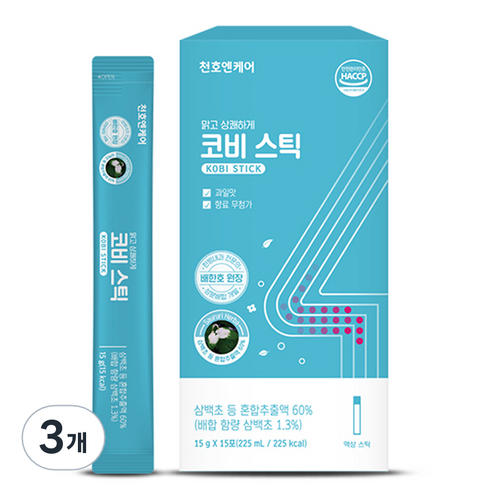 천호엔케어 코비 스틱 15p, 225g, 3개