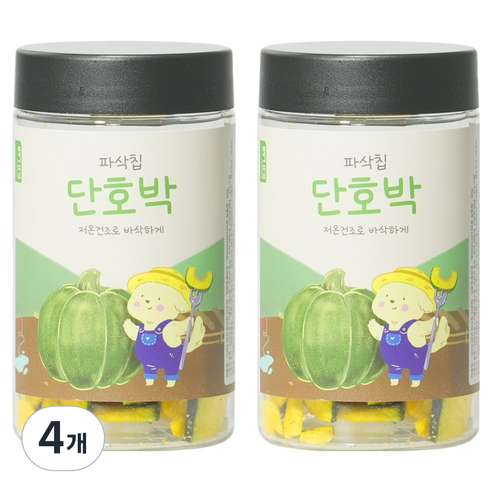 댕댕이연구소 강아지 디디랩 파삭칩 저온건조 과일 채소 간식, 4개, 50g, 단호박