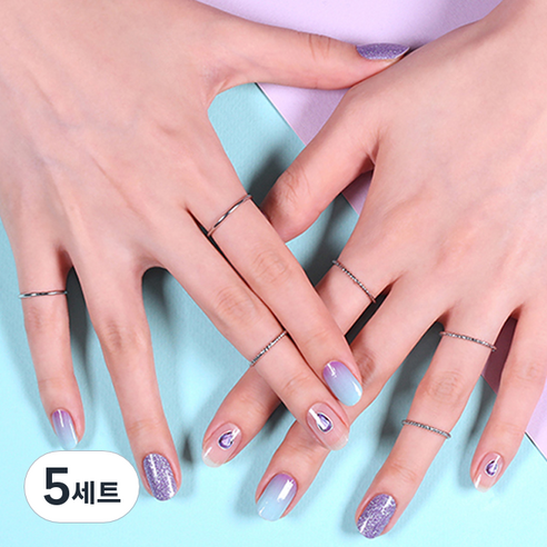 젤리넬리 젤네일 스티커, 아메시스트, 5세트