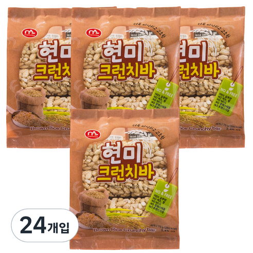 맘모스제과 현미 크런치바, 70g, 24개