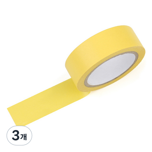 라이크존 접착 마킹 마스킹테이프 40mm x 50m, 옐로우, 3개