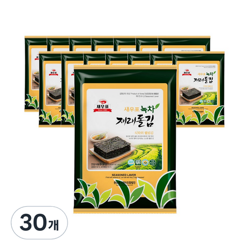 새우표 완도 녹차재래 돌김전장, 30g, 30개
