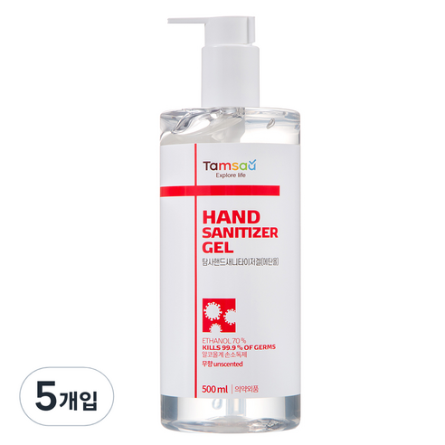 탐사 핸드 새니타이저 겔, 500ml, 5개